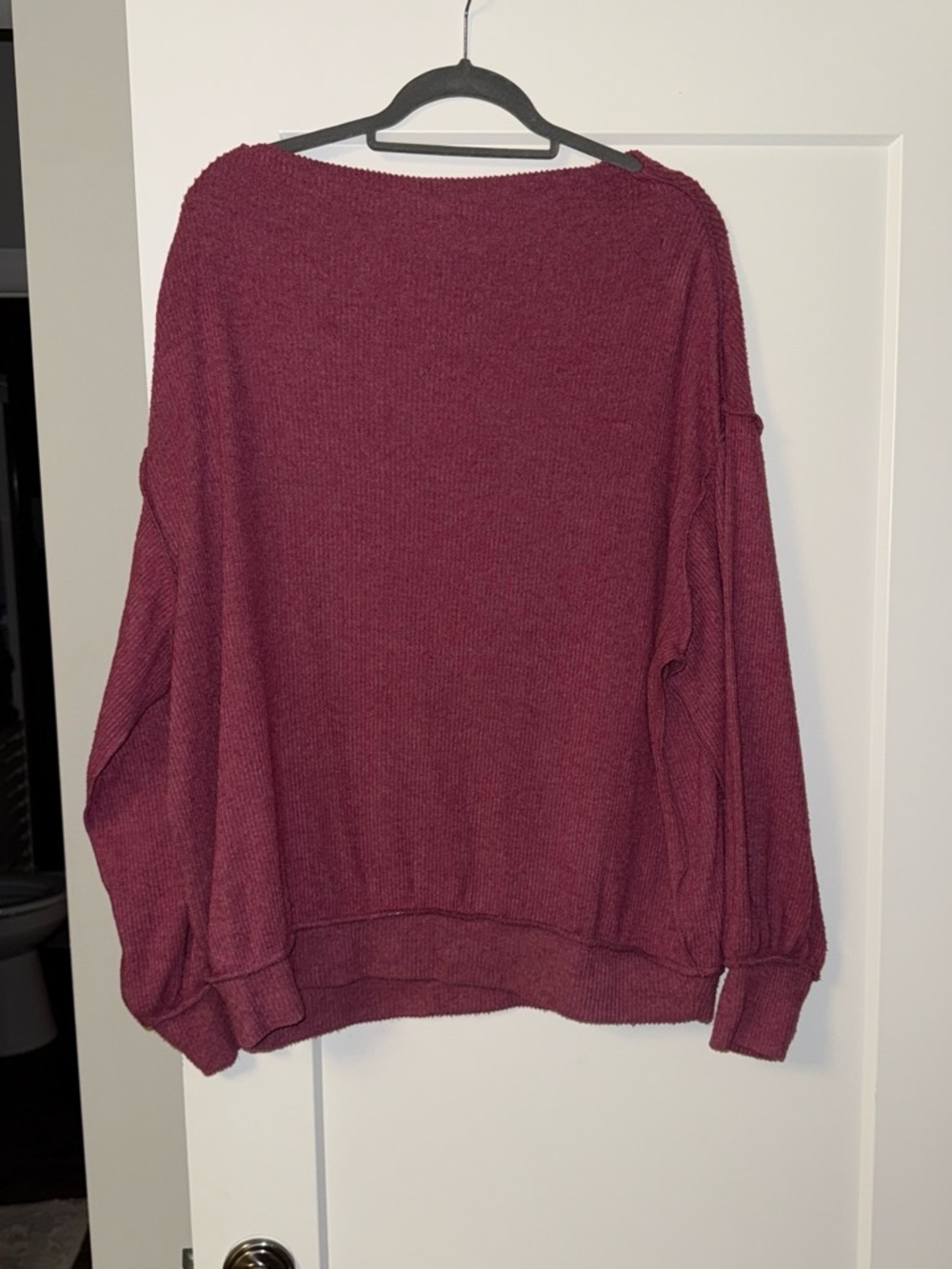 We The Free Off-the-Shoulder Oversized Wine Sweater